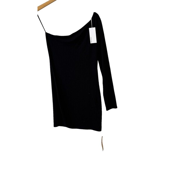NWT Reformation Yara Size S One Shoulder Tencel Black Mini Dress Stretchy New - Picture 2 of 14